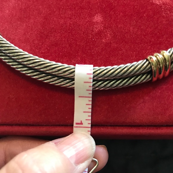 David Yurman 14k/SS Double Cable Necklace - Picture 4 of 5